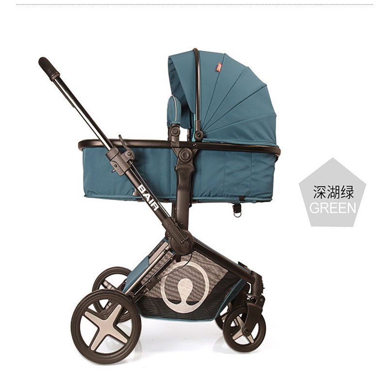 Bair蓓尔 双向高景观避震婴儿推车 便利手刹 宝宝的移动行宫四轮推车B818