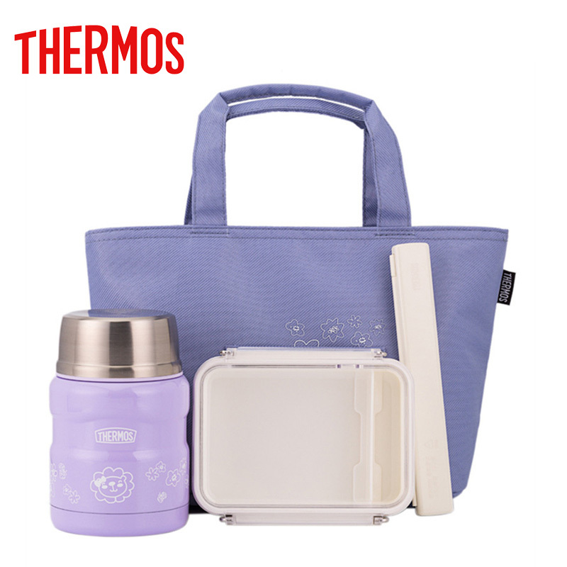 膳魔师THERMOS儿童焖烧杯焖烧壶不锈钢真空保温饭盒粥桶SK午餐组合 SK3000L PL