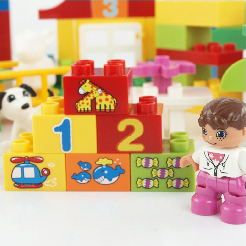 [苏宁自营]惠美星斗城积木儿童乐园玩具幼儿园主题亲汇115颗大颗粒玩具HM139高清大图