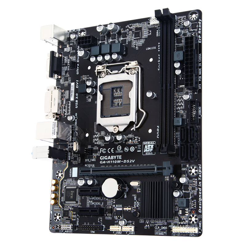 苏宁自营技嘉(Gigabyte) 110系列 H110M-DS2V DDR4 2133主板 (LGA 1151)