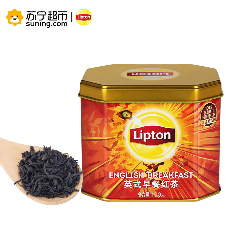 立顿(Lipton)英式早餐红茶100g 罐装 散茶 茶叶