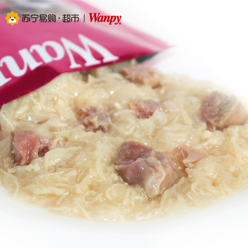 【苏宁超市】Wanpy幼犬鸡肉+鸡胗鲜封包 80g*10宠物食品 宠物主食 狗湿粮泰迪狗零食