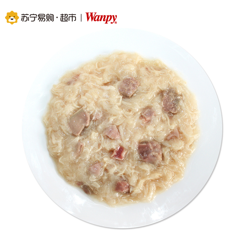 【苏宁超市】Wanpy幼犬鸡肉+鸡胗鲜封包 80g*10宠物食品 宠物主食 狗湿粮泰迪狗零食