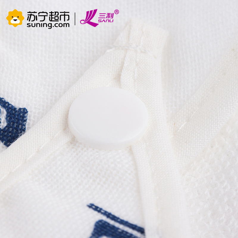 三利 纯棉纱布婴幼儿三角巾2条装 A类安全标准婴儿用品 围嘴围兜包头巾 海军风20×43cm 白色