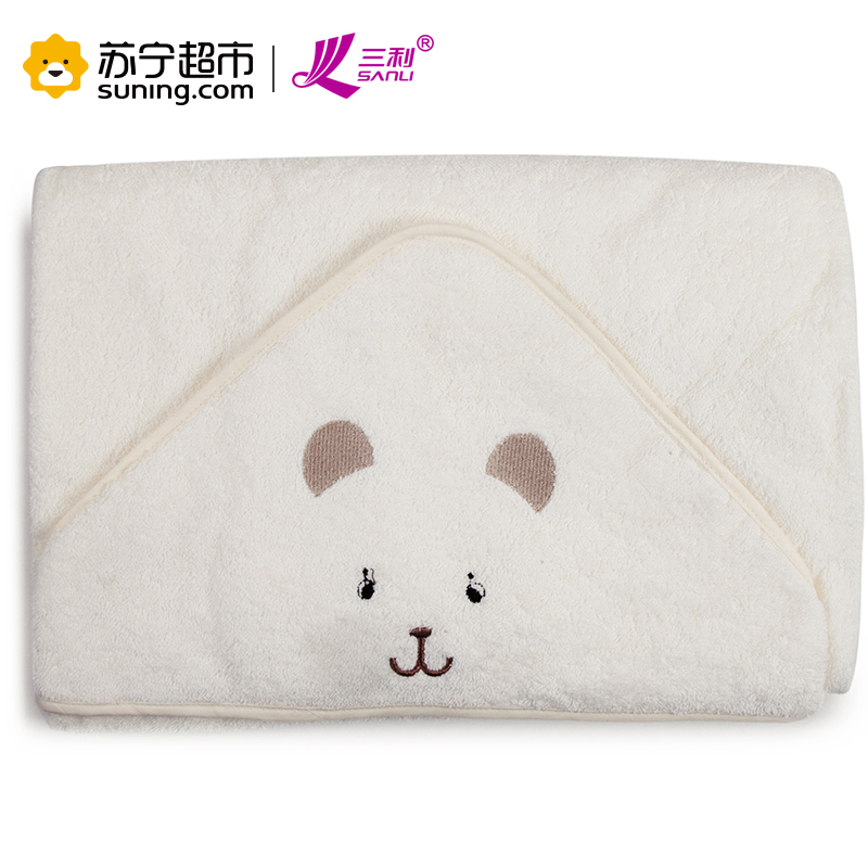 三利 有机棉婴幼儿抱被 A类安全标准 新生儿用品 纯棉包毯 宝宝睡袋 88x90cm 浅咖