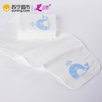 三利 纯棉高密度纱布儿童隔汗巾2条装 A类安全标准婴幼儿用品 新生儿垫背巾 21×43cm 彩色小象