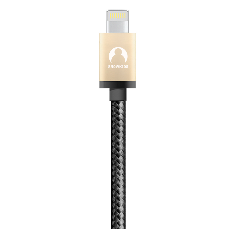 Snowkids MFi认证 铝壳系列苹果6/5s充电/数据线 2米 黑金色 支持iphone5/6s/7/SE等