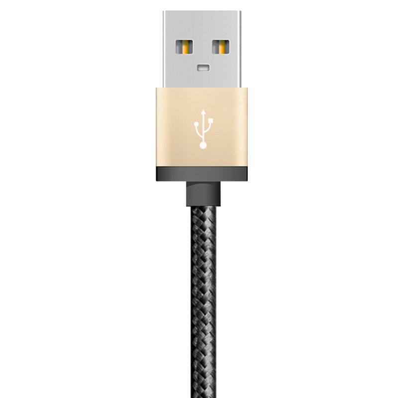 Snowkids MFi认证 铝壳系列苹果6/5s充电/数据线 2米 黑金色 支持iphone5/6s/7/SE等