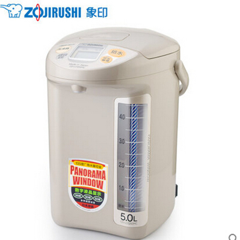 象印(ZO JIRUSHI) CD-LCQ50HC-TK 日本象印不锈钢电热水壶 微电脑电热水瓶 智能保温电动给水 5L