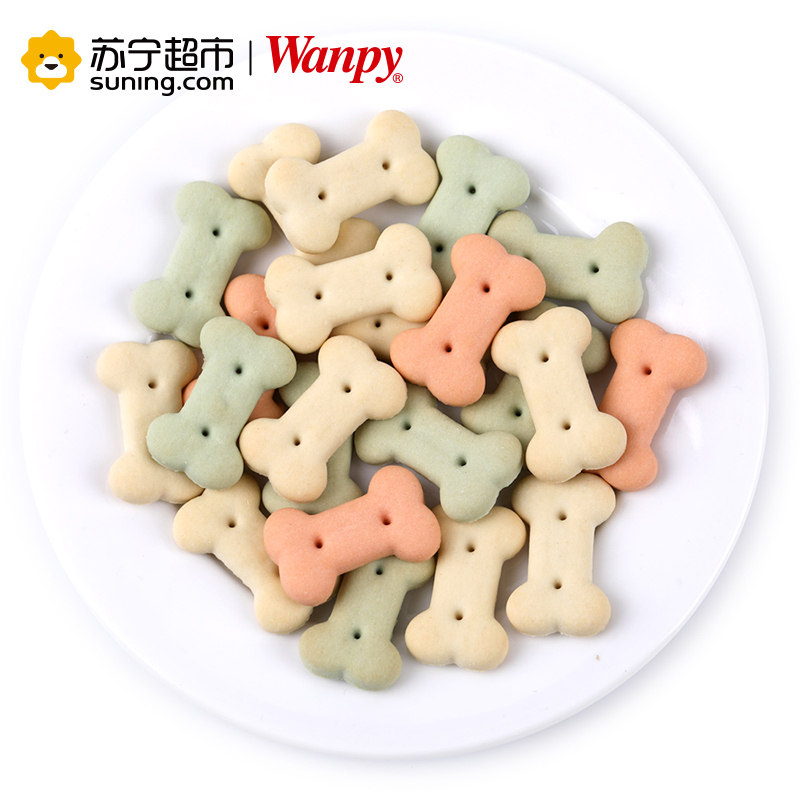 [苏宁超市]顽皮Wanpy犬用宠物零食 犬用零食 犬用消臭饼干400g