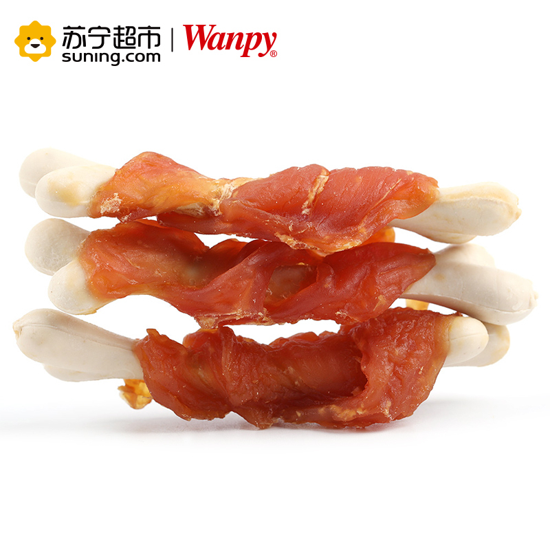 [苏宁超市]Wanpy 鸡肉骨头卷 100g 宠物食品 犬用零食 宠物零食 肉干/肉条狗零食泰迪磨牙棒宠物咬胶幼犬