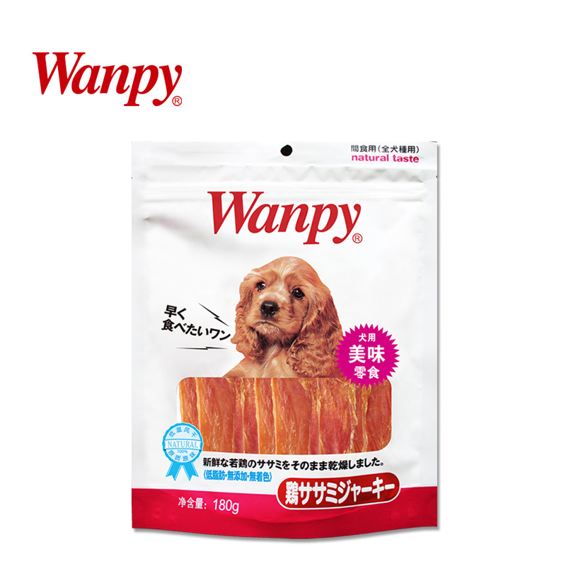 Wanpy 鸡肉片 180g *3 宠物食品 犬用零食 宠物零食 肉干/肉条