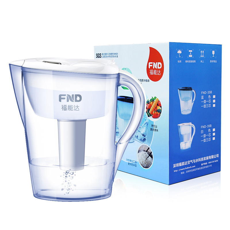 福能达 FND-35B滤水壶 便携式净水器 净水机白色/蓝色随机发货