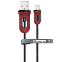 Snowkids 苹果MFi认证红黑铠甲6/5s 手机充电线 1.2米 红黑色（尊享版）支持iphone7/6/5/SE