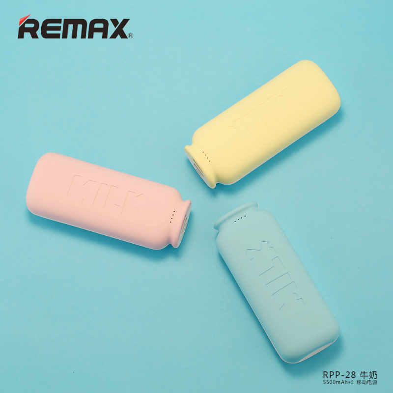 REMAX 牛奶 RPP-28 情侣款移动电源白色5500mAh黄色5500mAh