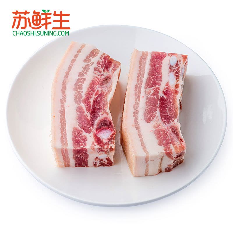 [苏鲜生]丹麦皇冠天然谷饲五花肉(带皮带骨)400g图片