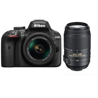 尼康(Nikon)D3400单反相机套机 尼康18-55+55-300