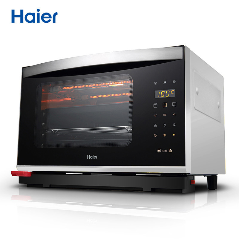 海尔(Haier)蒸汽电烤箱 XNO-28L 集合蒸汽嫩烤 360°均衡温场 手机APPwifi远程控制 太空银