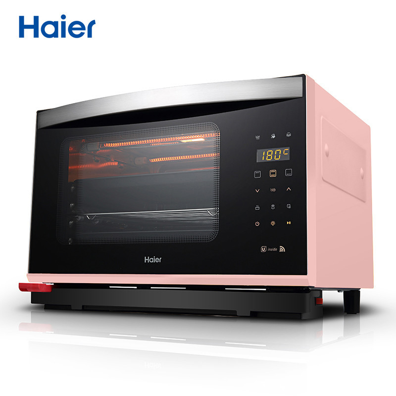 海尔(Haier)xno-28L智能蒸汽嫩烤箱多功能家用高端电蒸烤箱二合一手机wifi可控制 樱花粉