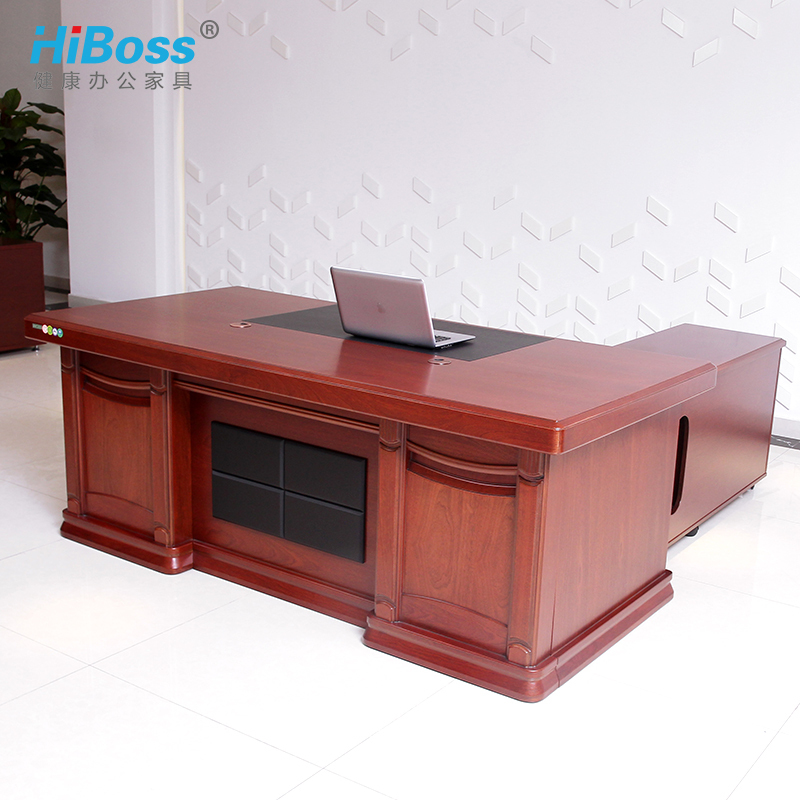 HiBoss 办公家具实木贴皮老板桌油漆大班台办公桌