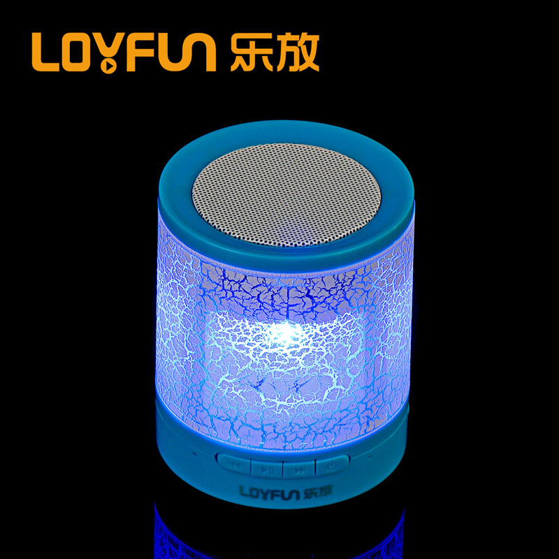 乐放(LOYFUN)A3蓝牙音箱 便携式户外插卡音响 发光迷你小音箱 台式电脑音箱 (蓝色)塑料材质高清大图