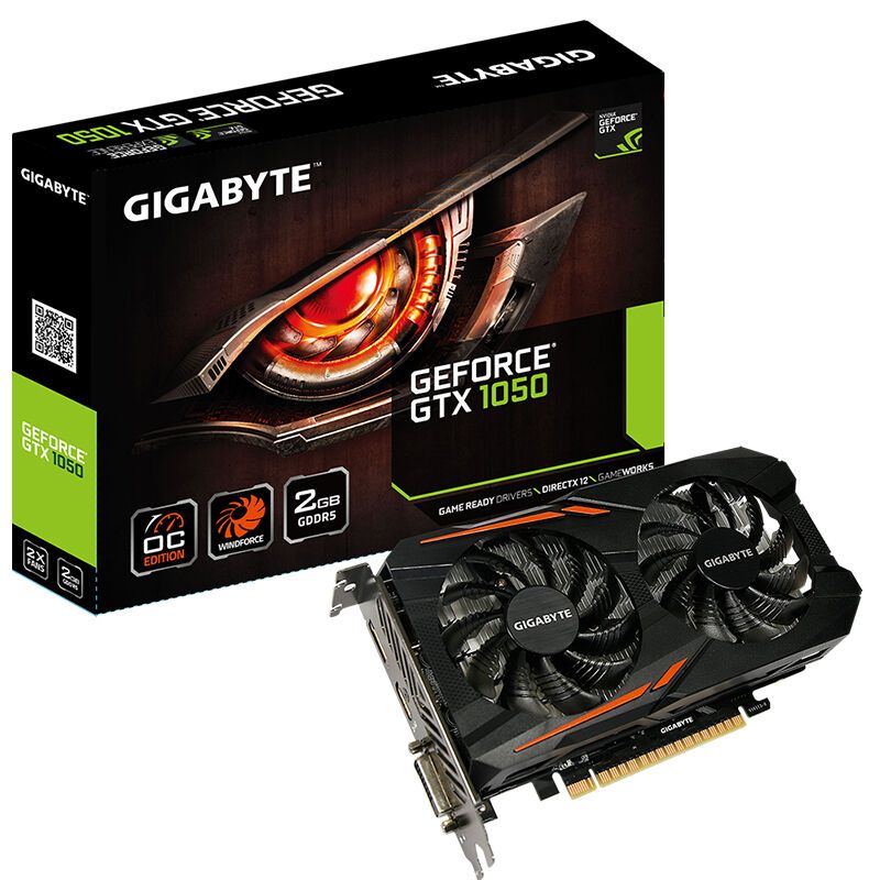 技嘉(Gigabyte) GTX1050 2G 游戏显卡(OC Mode：1392-1506MHz)
