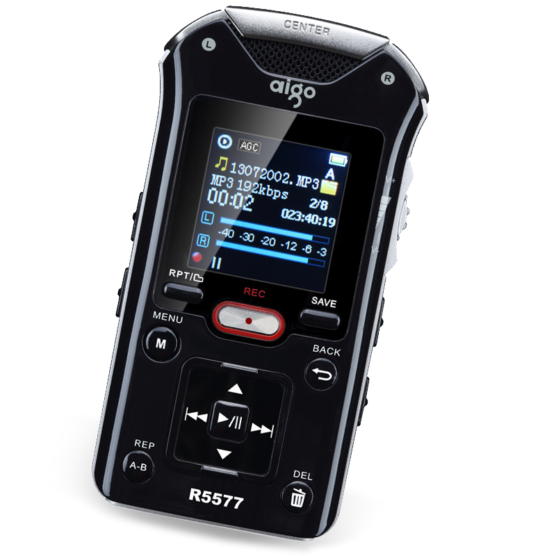 爱国者（aigo）R5577 录音笔专业 50米 远距离录音无线录音 MP3播放器 16G 黑色高清大图