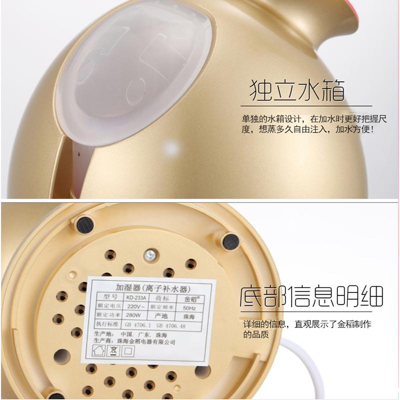 金稻(kingdom)热喷蒸脸器 KD233A 家用美容 纳米离子保湿补水仪 脸部加湿器 喷雾机 蒸脸机