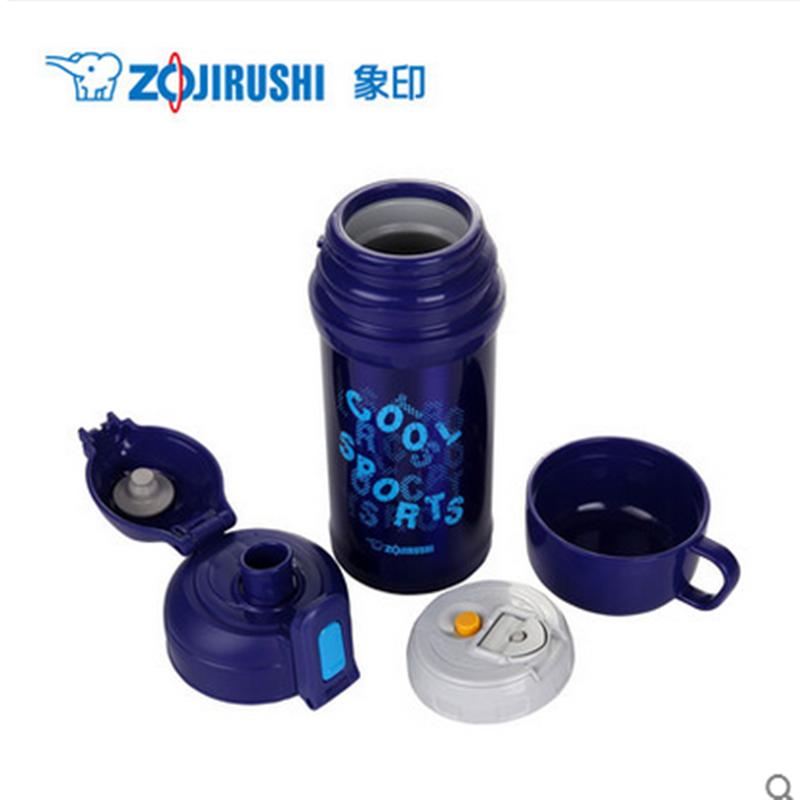 象印儿童保温杯HA06不锈钢真空进口可爱卡通学生便携保温壶600ml 深蓝色AZ