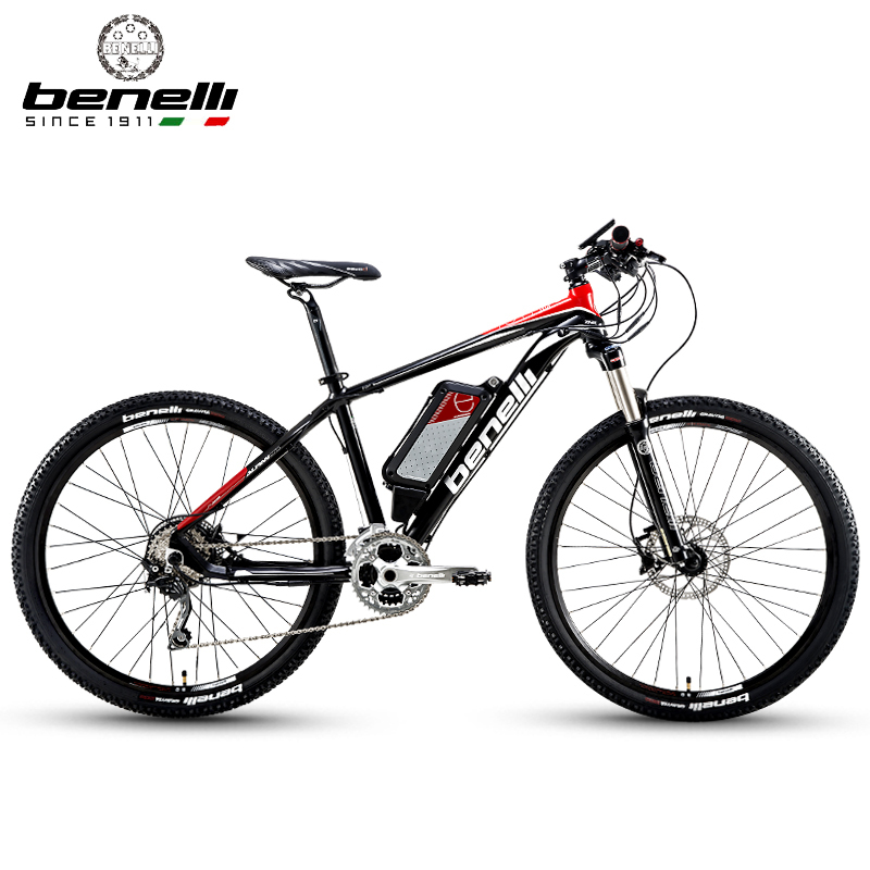 贝纳利(Benelli)锂电电动自行车激情款山地电动车电动自行车27.5寸锂电车中置电机 单人电动山地车 不可折叠