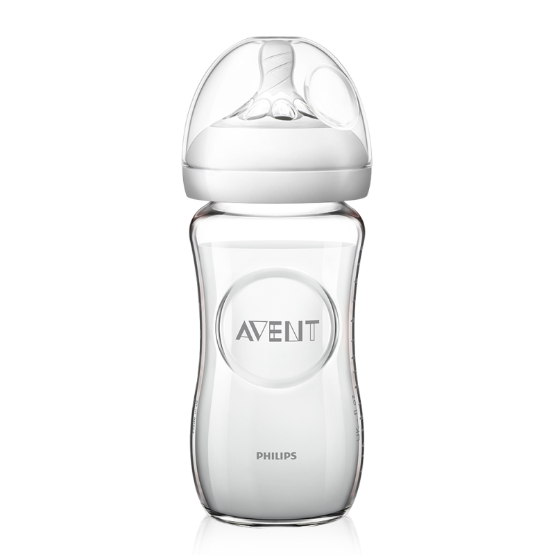 飞利浦 AVENT 新安怡宽口径自然系列玻璃奶瓶N生儿套装(120ml+240ml奶瓶)SCD291/04 法国原装进口