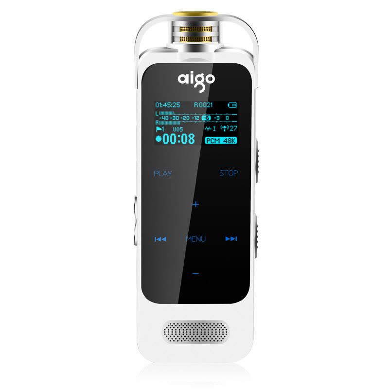 爱国者(aigo)R6635 录音笔 高清远距 触摸屏幕 8G 白色图片