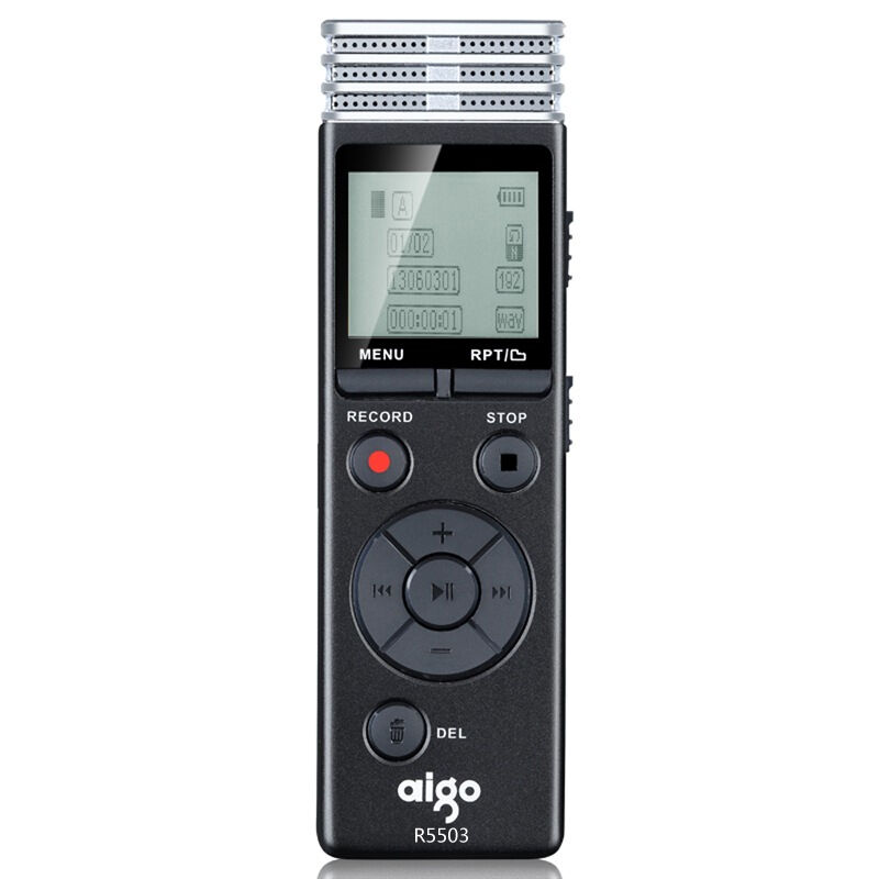 爱国者(aigo)R5503 录音笔 远距降噪迷你录音笔 8GB 黑色