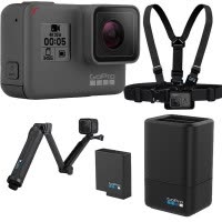 GoPro HERO 5 Black 运动摄像机 (含滑雪通用版配件套包) 声音控制 4K视频 10米防水 触摸屏