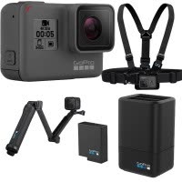 GoPro HERO 5 Black运动摄像机 (含滑雪专业版配件套包) 4视频 触摸屏 10米防水 智能语音控制
