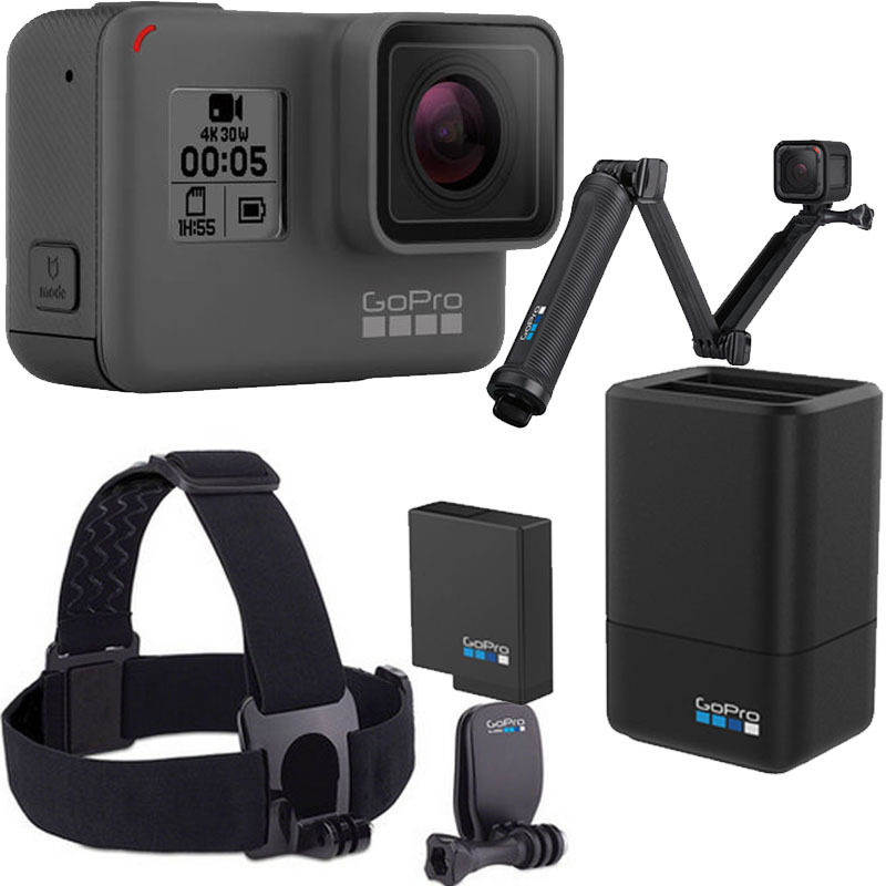 GoPro HERO 5 Black 运动摄像机 (含骑行通用版配件套包) 4K视频 触摸屏 裸机10米防水