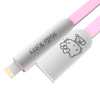 优加 iPhone5/6/7苹果数据线Hello Kitty苹果安卓二合一数据线 USB充电线1.2米-粉色
