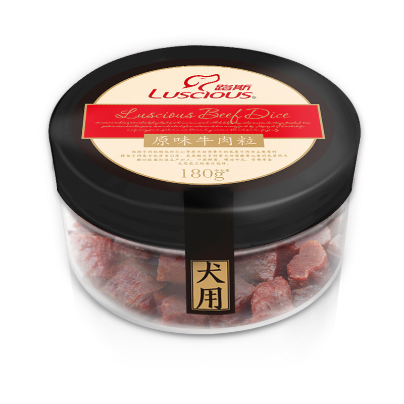 路斯luscious 宠物狗狗零食 泰迪比熊幼犬 原味牛肉粒180g