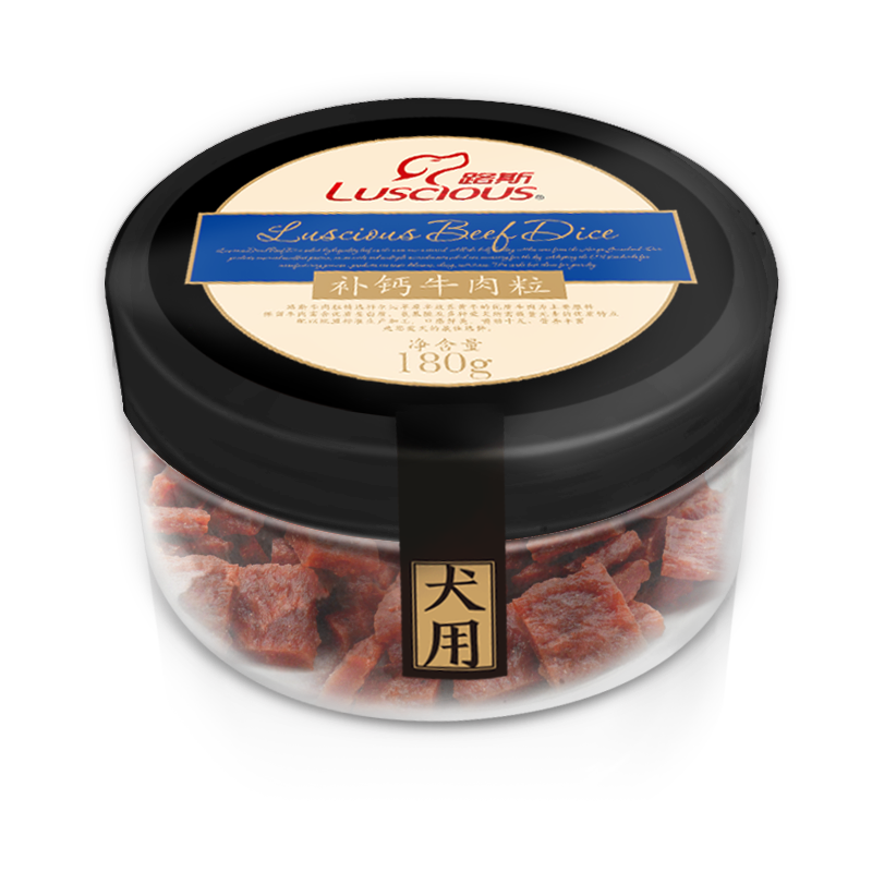 Luscious/路斯 路斯宠物狗狗零食品 补钙牛肉粒泰迪幼犬训练 磨牙棒牛肉干条180g