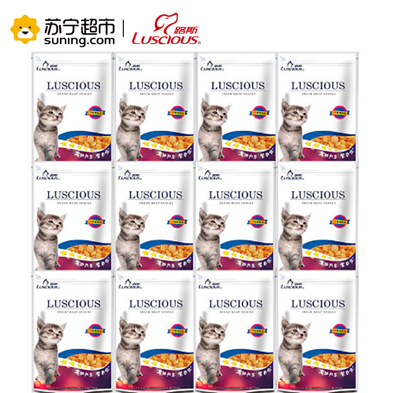 路斯宠物猫零食刀削鸡肉丝35g*12袋