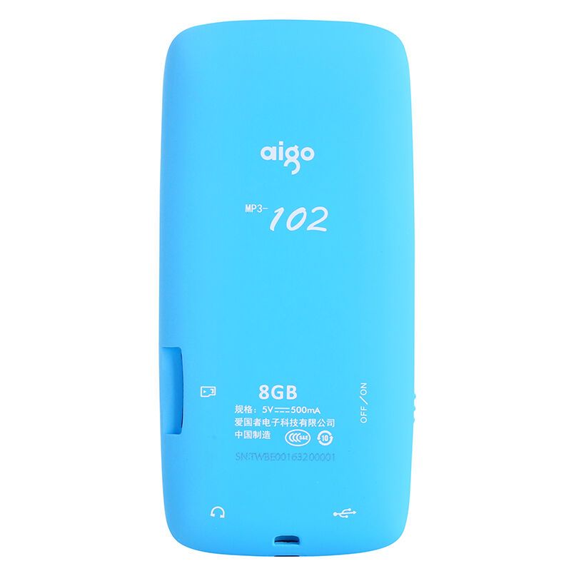 爱国者(aigo)数码播放器 MP3-102 蓝牙可扩展MP3音乐播放器8G 蓝色