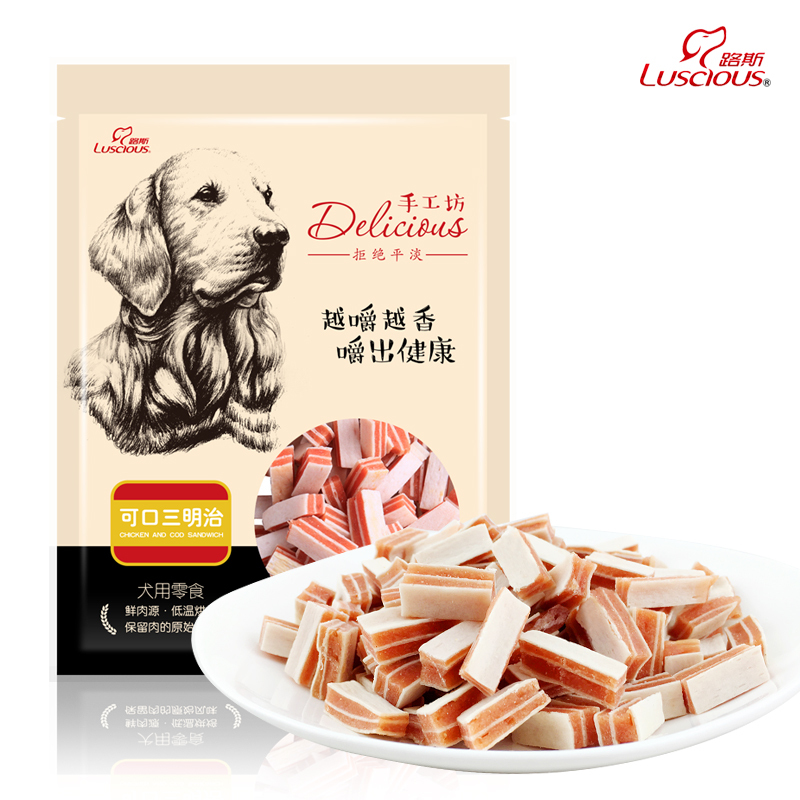 路斯宠物狗狗零食可口三明治200g