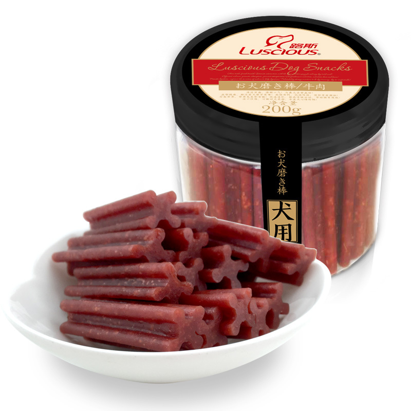 路斯宠物狗零食爱犬磨牙棒牛肉200g