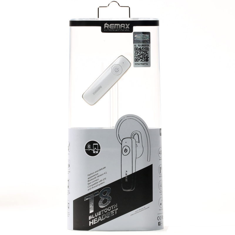 睿量(REMAX) T8商务蓝牙耳机 蓝牙4.1通用型音乐通话耳机 耳挂式 黑色