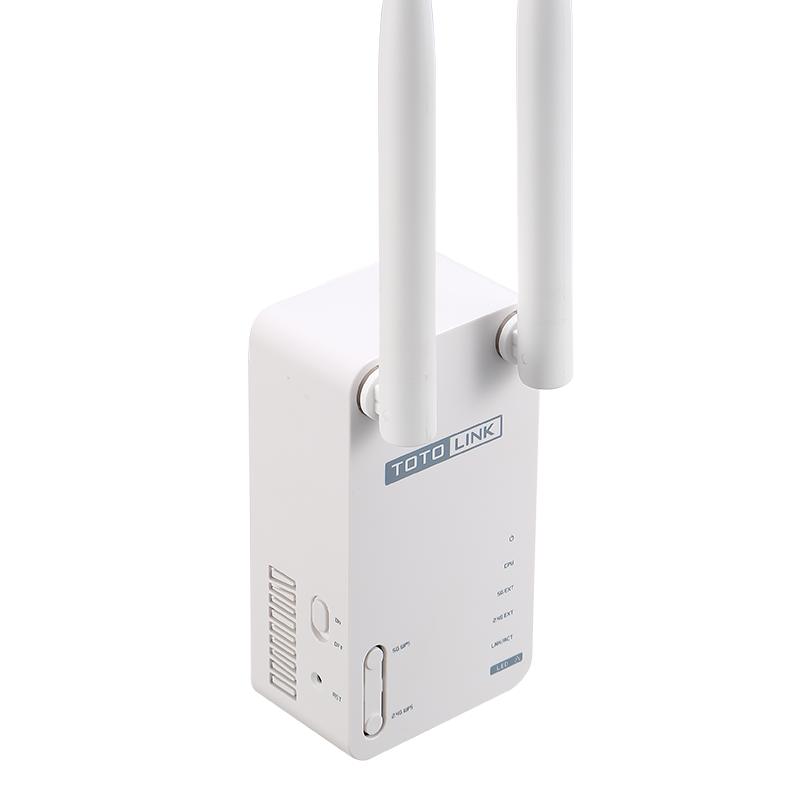 TOTOLINK EX传输标准750Mbps WIFI信号增强放大器 支持WPS 双频无线中继器/光纤收发器