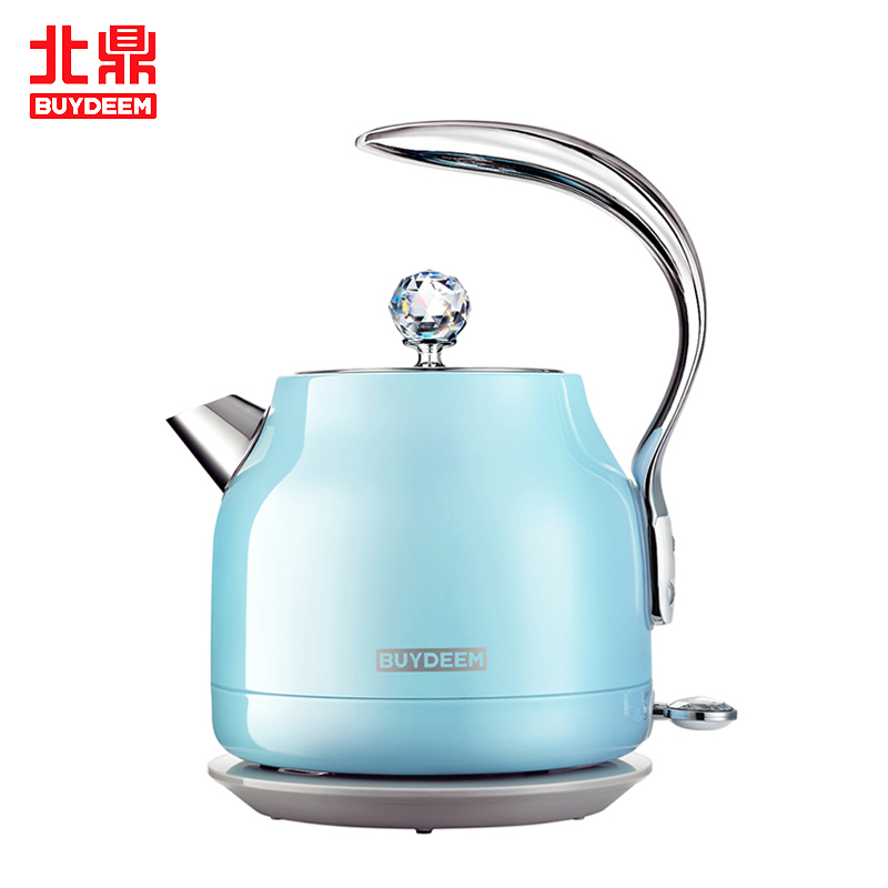 北鼎(buydeem) K206炫彩全304不锈钢电水壶1.2L进口温控器 皎月风信蓝 专属礼盒装