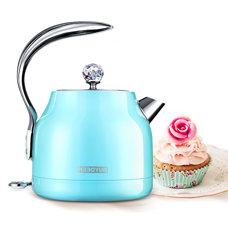 北鼎(buydeem) K206炫彩全304不锈钢电水壶1.2L进口温控器 皎月风信蓝 专属礼盒装