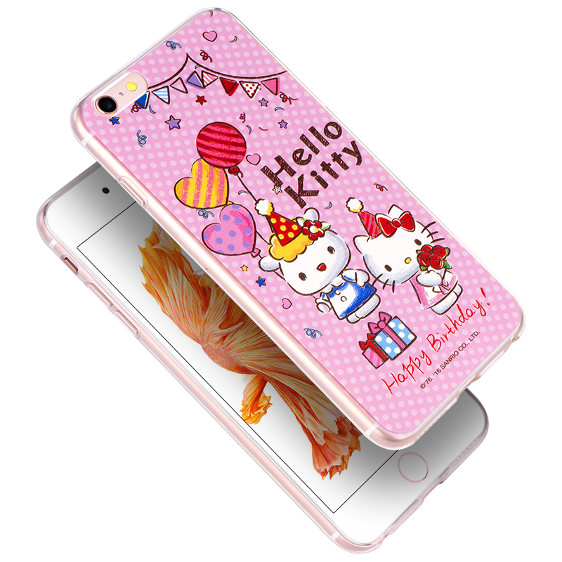 优加 iPhone6/6plus苹果6S/6plus手机壳/手机套/保护壳/保护套Hello Kitty卡通硅胶防摔软壳