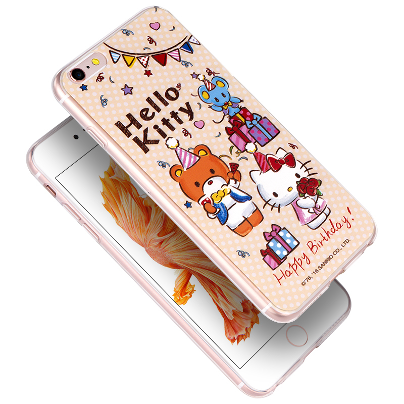 优加 iPhone6/6plus苹果6S/6plus手机壳/手机套/保护壳/保护套Hello Kitty卡通硅胶防摔软壳