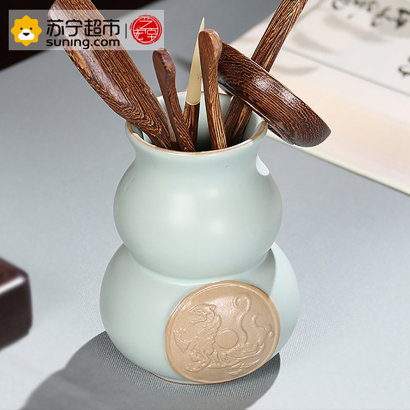艺宏堂茶具茶道六君子 艺宏堂哥窑汝窑开片可养瓷器陶瓷 葫芦虎啸茶道六君子